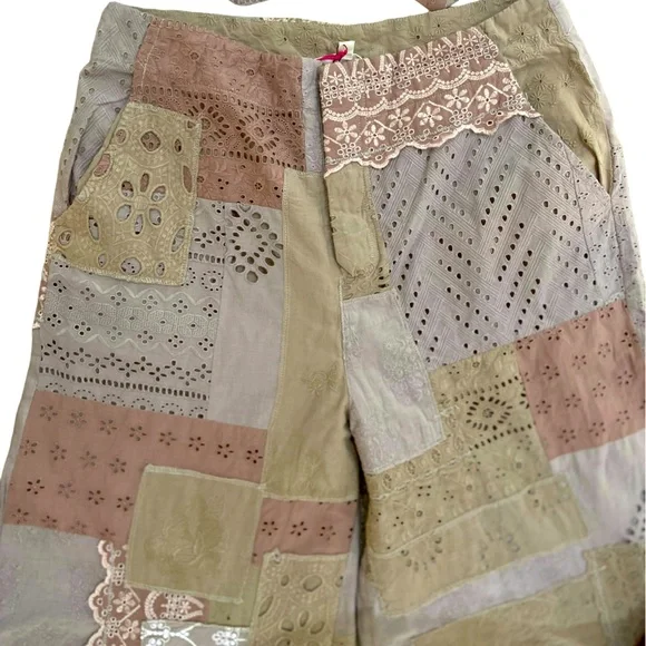 NWT Free People Sweet & Salty vest suit set. Patchwork. Cutwork. Textured Size 8 - Picture 10 of 14